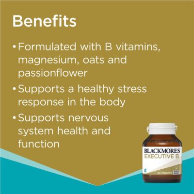 Blackmores Executive B Stress Formula - Giảm Stress, Căng Thẳng 6 Blackmores Executive B Stress 62 Vien 3