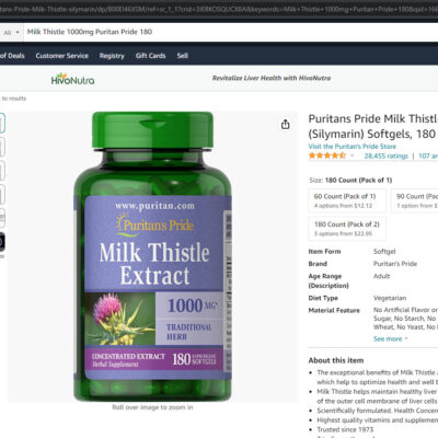 Milk Thistle 1000Mg Puritan Pride 180 Viên - Viên Uống Bổ Gan Mỹ 6 Milk Thistle 1000Mg Puritan Pride 180 Vien Amazone