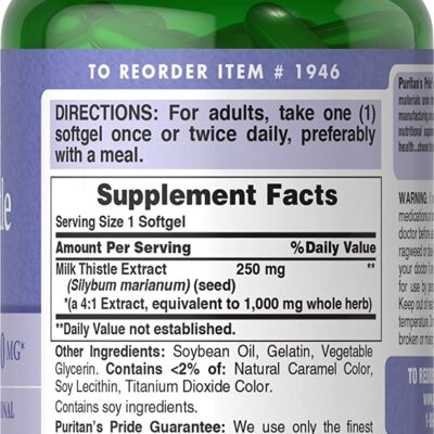 Milk Thistle 1000Mg Puritan Pride 180 Viên - Viên Uống Bổ Gan Mỹ 2 Milk Thistle 1000Mg Puritan Pride 180 Vien Vien Uong Bo Gan My 2