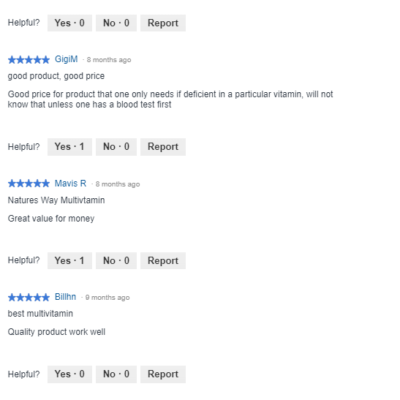 Natures Way Complete Daily Multivitamin Feedback