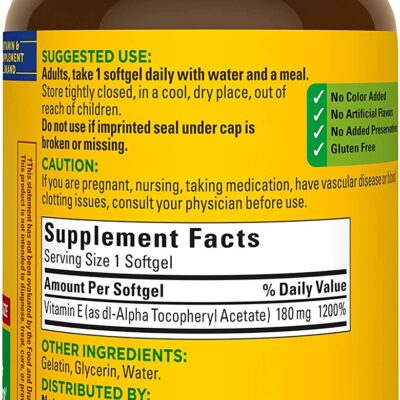 Vitamin E 400 Iu Nature Made (180 Viên) 7 Vitamin E 400 Iu 8