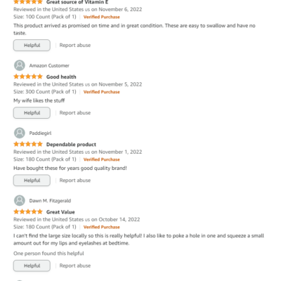 Vitamin E 400 Iu Nature Made (180 Viên) 10 Vitamin E 400 Iu Nature Made Review