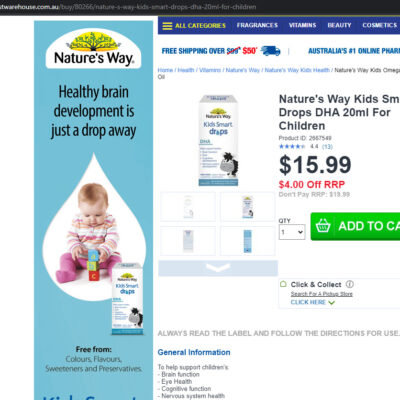 Dha Dang Giot Nature S Way Kids Smart Dha Drops 20Ml Chemist