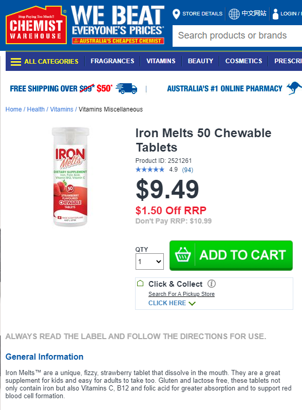 iron melts vien bo sung sat acid folic vitamin b12 va vitamin c chemis